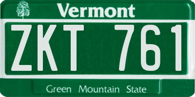 VT license plate ZKT761