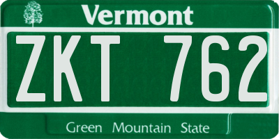 VT license plate ZKT762