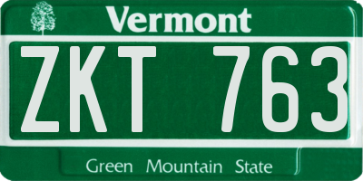 VT license plate ZKT763