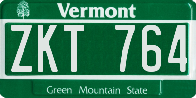 VT license plate ZKT764
