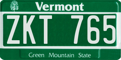 VT license plate ZKT765