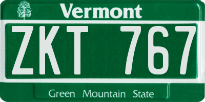 VT license plate ZKT767