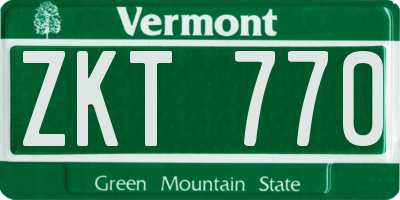 VT license plate ZKT770