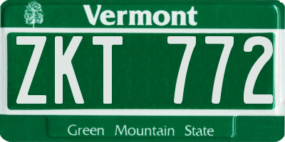VT license plate ZKT772