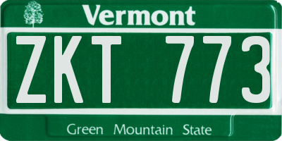 VT license plate ZKT773