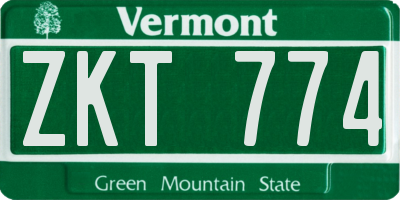 VT license plate ZKT774
