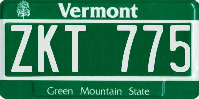 VT license plate ZKT775