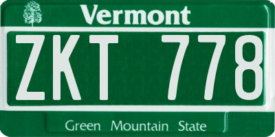 VT license plate ZKT778