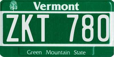 VT license plate ZKT780