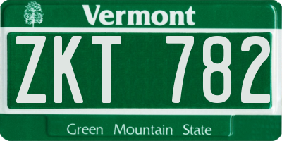 VT license plate ZKT782