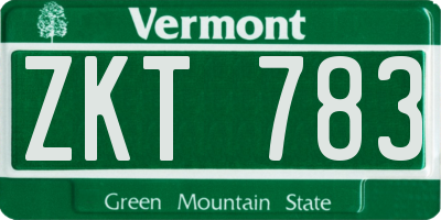 VT license plate ZKT783