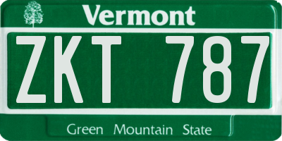 VT license plate ZKT787