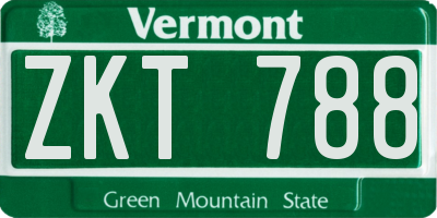 VT license plate ZKT788