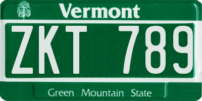 VT license plate ZKT789