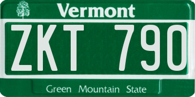 VT license plate ZKT790