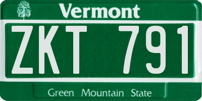 VT license plate ZKT791