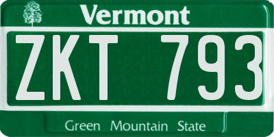 VT license plate ZKT793
