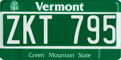 VT license plate ZKT795