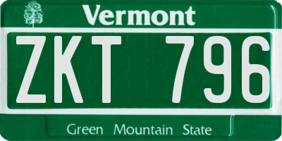 VT license plate ZKT796