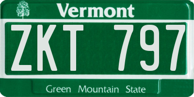 VT license plate ZKT797