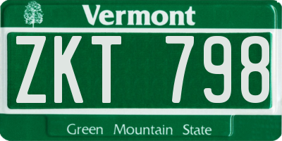 VT license plate ZKT798