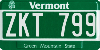 VT license plate ZKT799