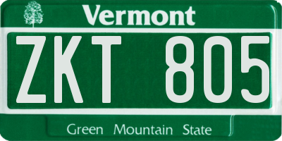 VT license plate ZKT805