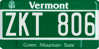 VT license plate ZKT806