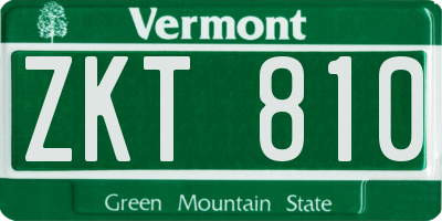VT license plate ZKT810