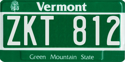 VT license plate ZKT812