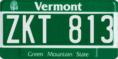VT license plate ZKT813