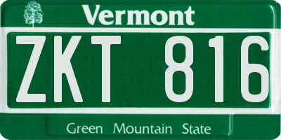 VT license plate ZKT816