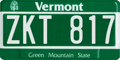 VT license plate ZKT817