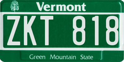 VT license plate ZKT818