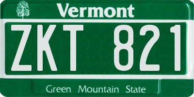 VT license plate ZKT821