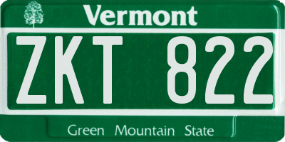 VT license plate ZKT822