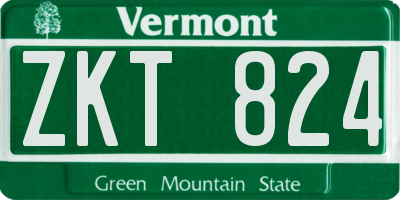 VT license plate ZKT824