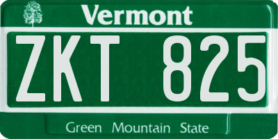 VT license plate ZKT825