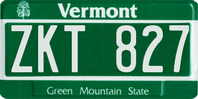 VT license plate ZKT827