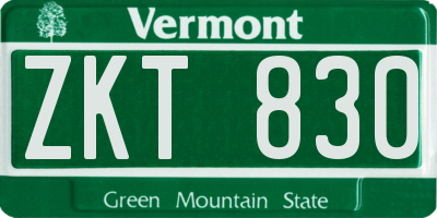 VT license plate ZKT830