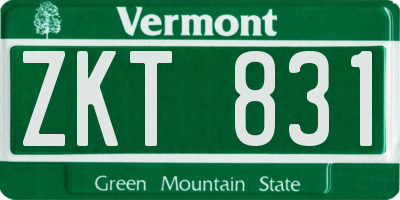 VT license plate ZKT831