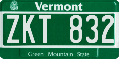 VT license plate ZKT832