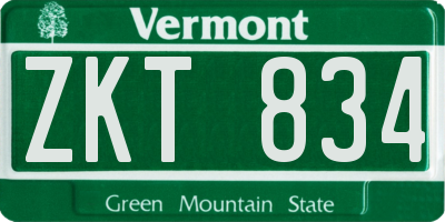 VT license plate ZKT834