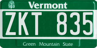 VT license plate ZKT835
