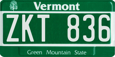 VT license plate ZKT836