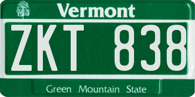 VT license plate ZKT838