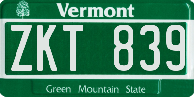 VT license plate ZKT839