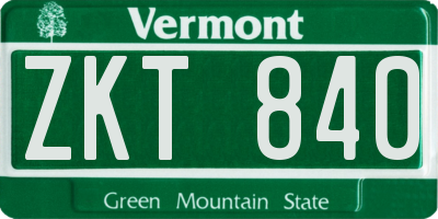 VT license plate ZKT840