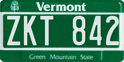 VT license plate ZKT842