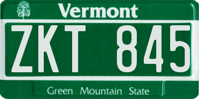 VT license plate ZKT845